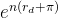 e^{n(r_{d}+\pi)}
